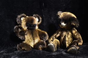 24kt gold plated mink fur teddy bear limited edition by NOBLINE of Switzerland