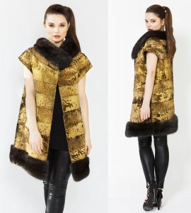 24 carat gold plated Swakara fur coat by Nobline of Switzerland