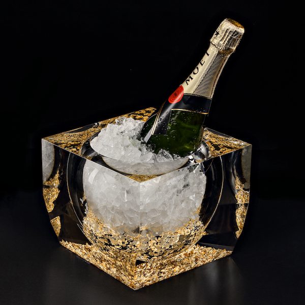 NOBLINE Gold and Acrylic Glass Champagne Cooler