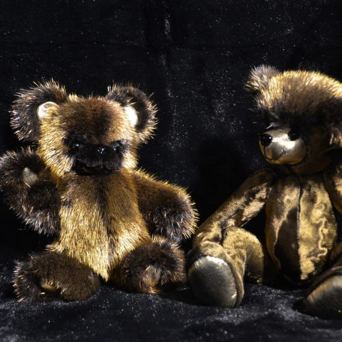 24kt gold plated mink fur teddy bear limited edition by NOBLINE of Switzerland
